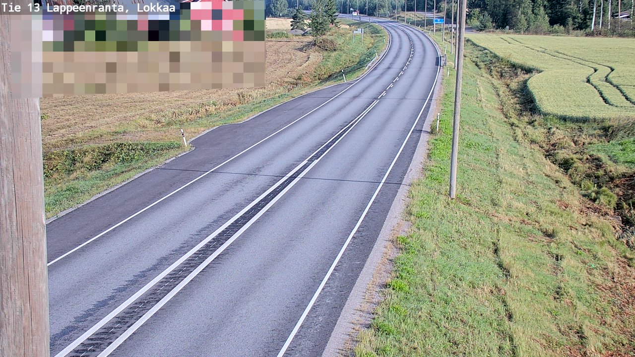 Weather Camera Image Road 13 Lokkaa straight, Lappeenranta, Etelä-Karjala