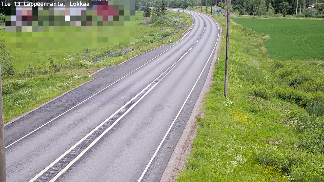 Weather Camera Image Väg 13 Lokkaa rakan, Lappeenranta, Etelä-Karjala