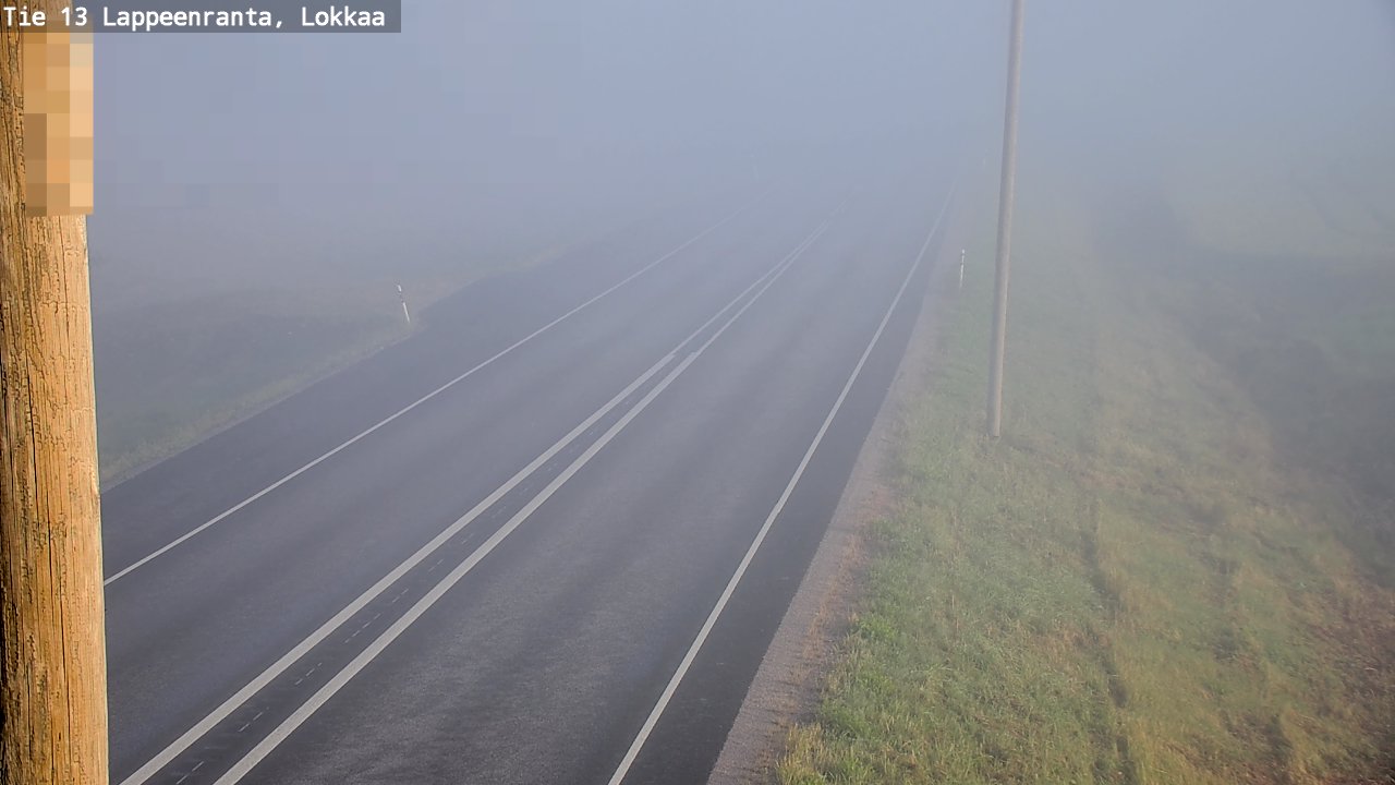 Weather Camera Image Road 13 Lokkaa straight, Lappeenranta, Etelä-Karjala