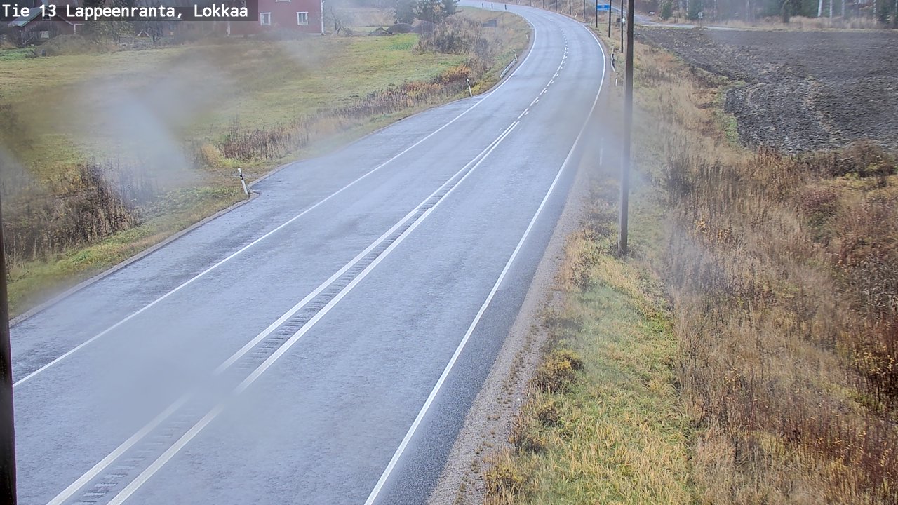 Weather Camera Image Road 13 Lokkaa straight, Lappeenranta, Etelä-Karjala