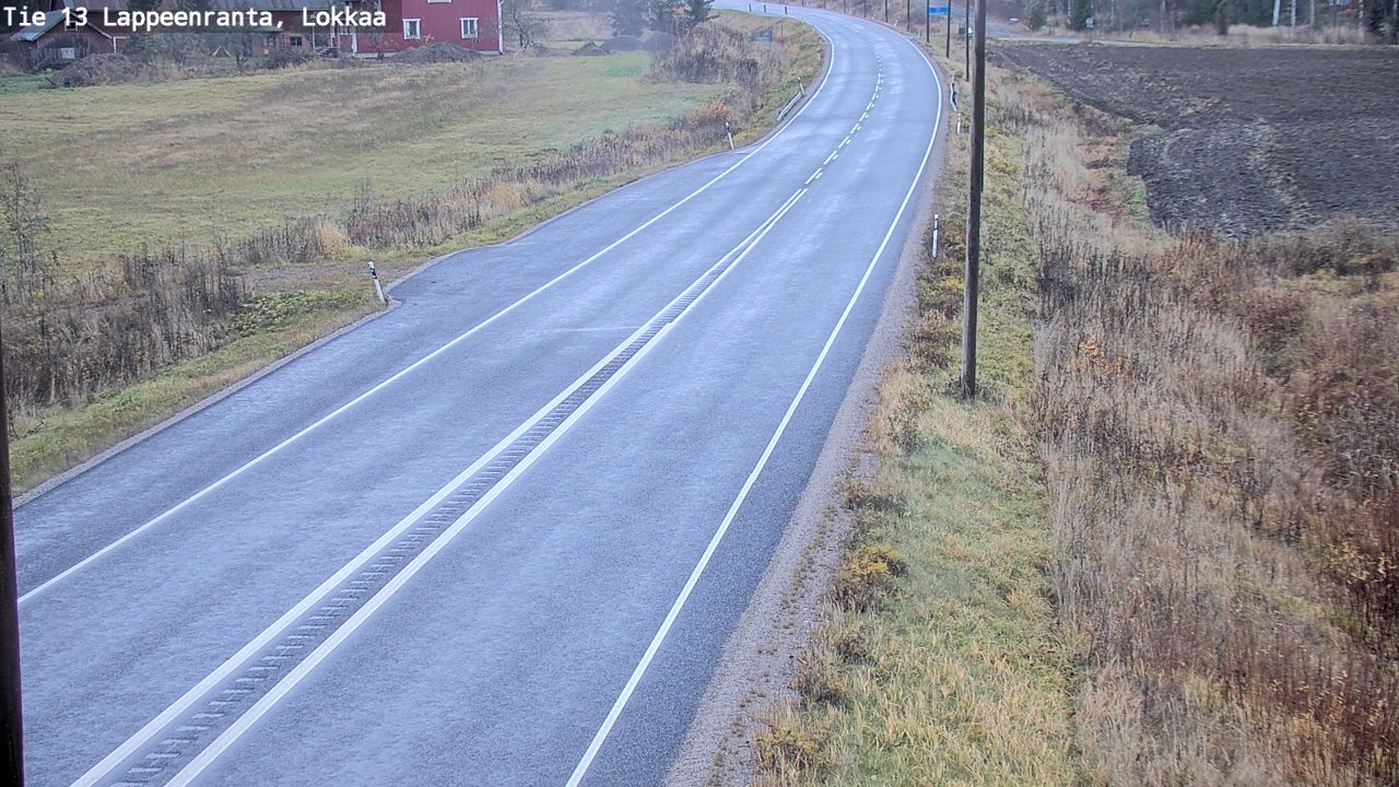 Weather Camera Image Väg 13 Lokkaa rakan, Lappeenranta, Etelä-Karjala