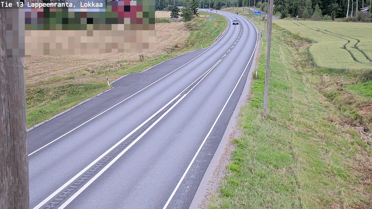 Weather Camera Image Road 13 Lokkaa straight, Lappeenranta, Etelä-Karjala