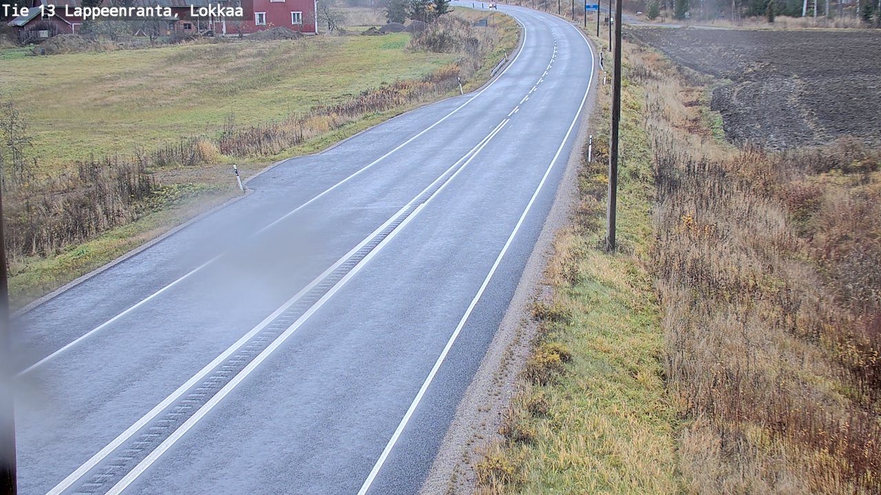 Weather Camera Image Väg 13 Lokkaa rakan, Lappeenranta, Etelä-Karjala