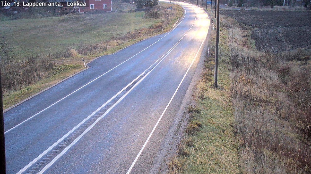 Weather Camera Image Väg 13 Lokkaa rakan, Lappeenranta, Etelä-Karjala