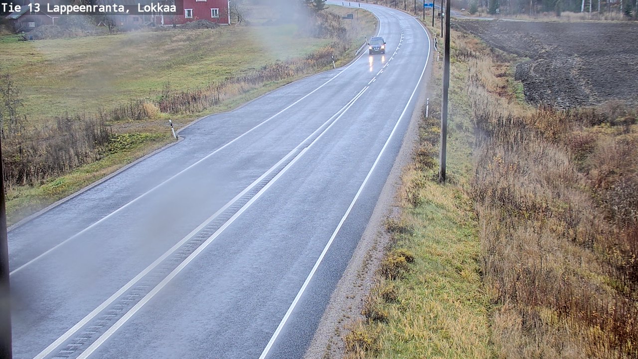 Weather Camera Image Road 13 Lokkaa straight, Lappeenranta, Etelä-Karjala