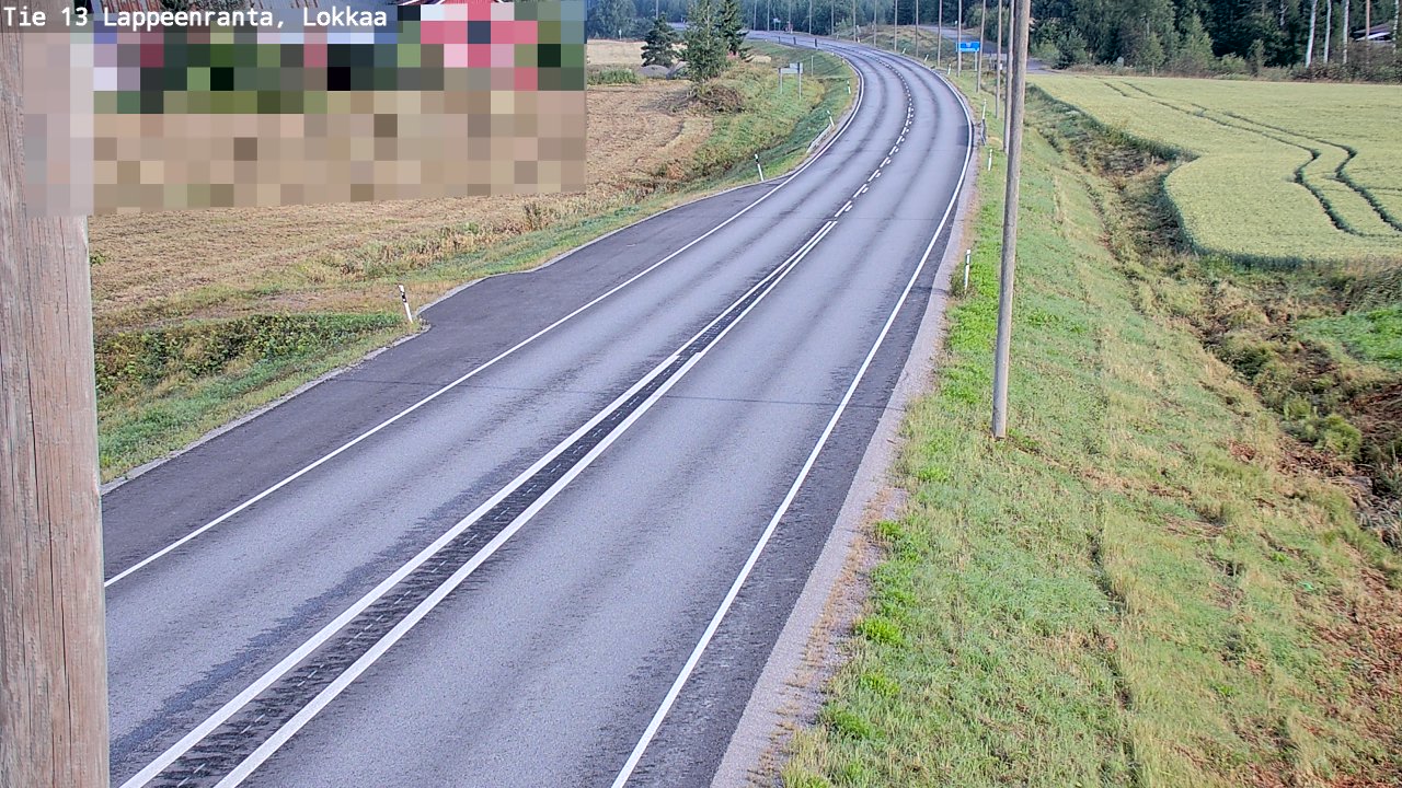 Weather Camera Image Road 13 Lokkaa straight, Lappeenranta, Etelä-Karjala