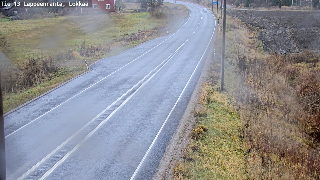 Weather Camera Image Road 13 Lokkaa straight, Lappeenranta, Etelä-Karjala