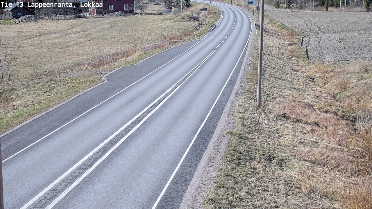 Weather Camera Image Väg 13 Lokkaa rakan, Lappeenranta, Etelä-Karjala