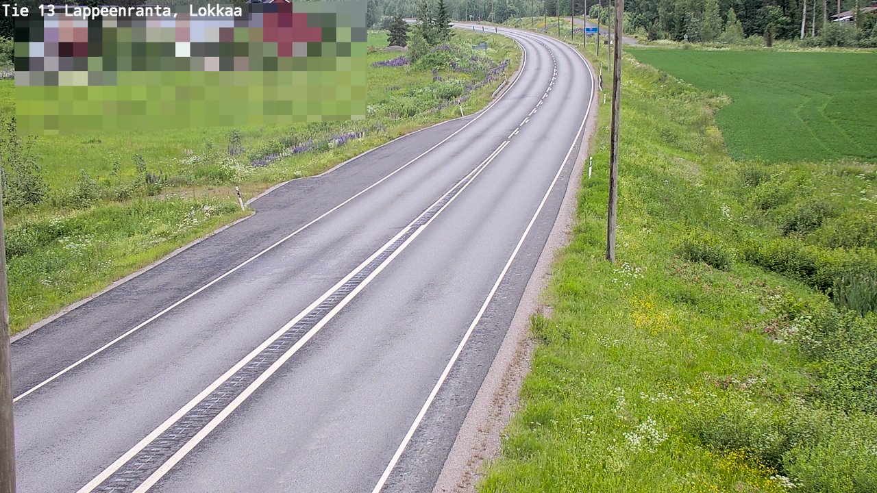 Weather Camera Image Väg 13 Lokkaa rakan, Lappeenranta, Etelä-Karjala