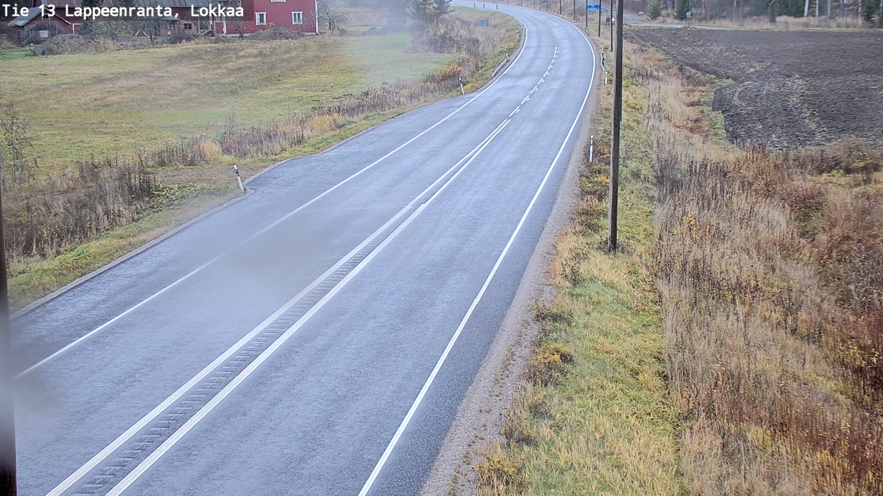 Weather Camera Image Väg 13 Lokkaa rakan, Lappeenranta, Etelä-Karjala