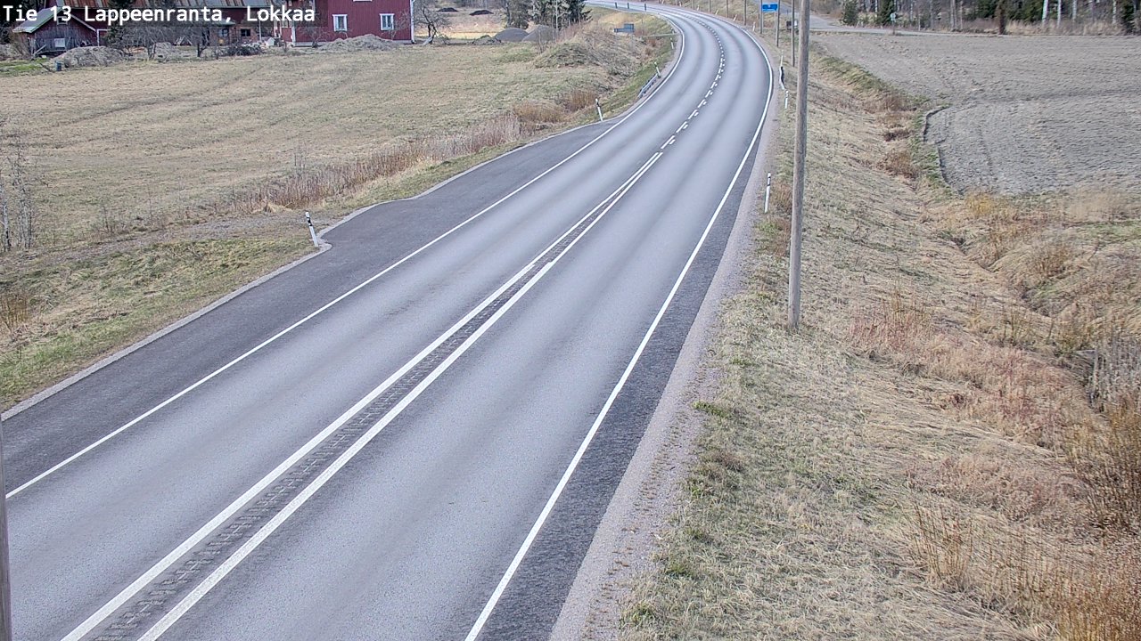 Weather Camera Image Väg 13 Lokkaa rakan, Lappeenranta, Etelä-Karjala