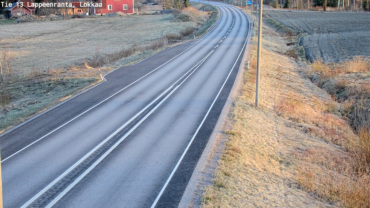 Weather Camera Image Road 13 Lokkaa straight, Lappeenranta, Etelä-Karjala