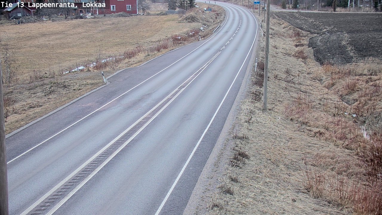 Weather Camera Image Road 13 Lokkaa straight, Lappeenranta, Etelä-Karjala