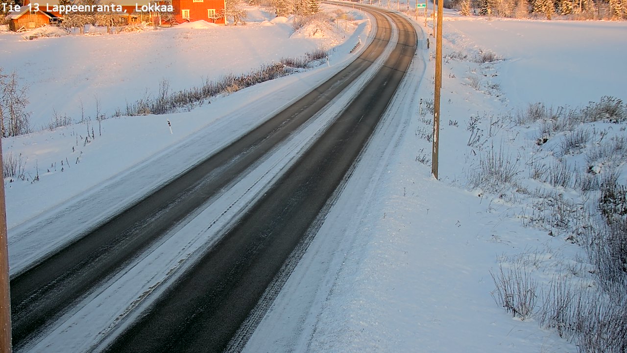 Weather Camera Image Road 13 Lokkaa straight, Lappeenranta, Etelä-Karjala