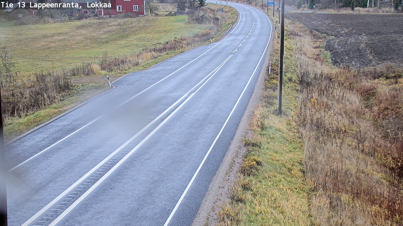 Weather Camera Image Väg 13 Lokkaa rakan, Lappeenranta, Etelä-Karjala
