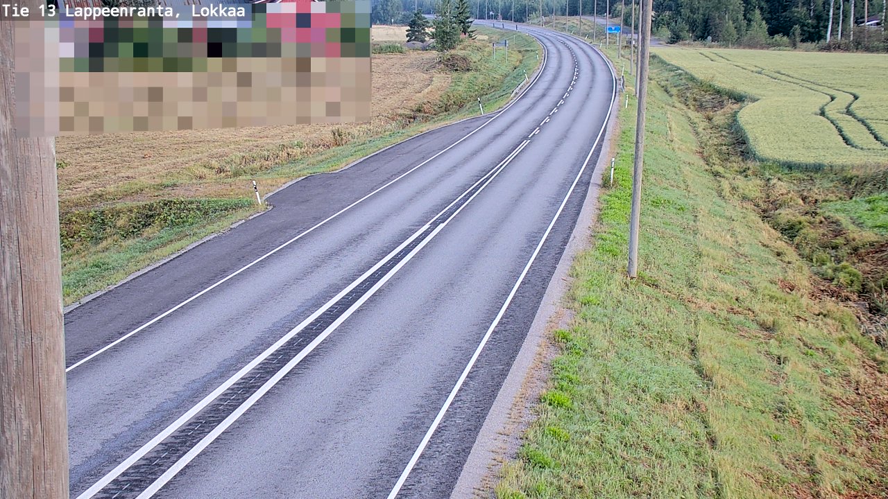 Weather Camera Image Road 13 Lokkaa straight, Lappeenranta, Etelä-Karjala