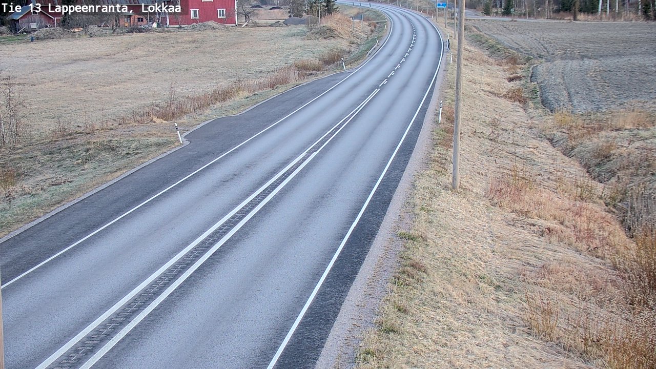 Weather Camera Image Road 13 Lokkaa straight, Lappeenranta, Etelä-Karjala