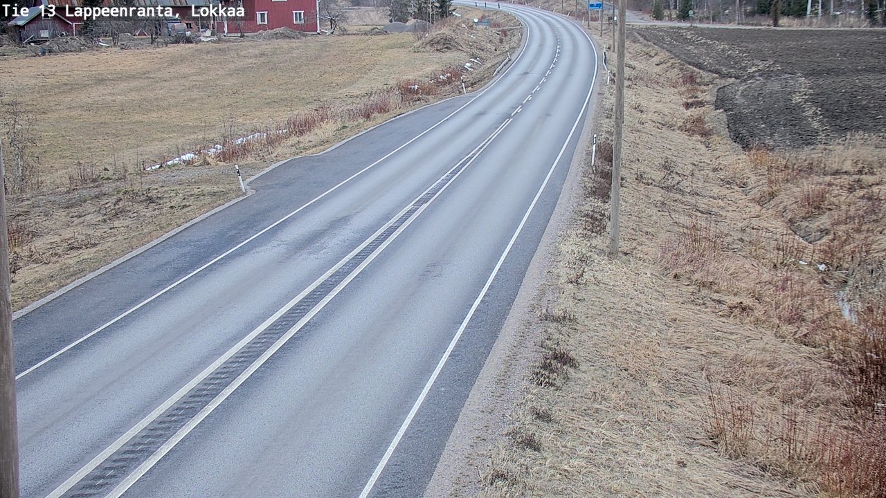 Weather Camera Image Road 13 Lokkaa straight, Lappeenranta, Etelä-Karjala