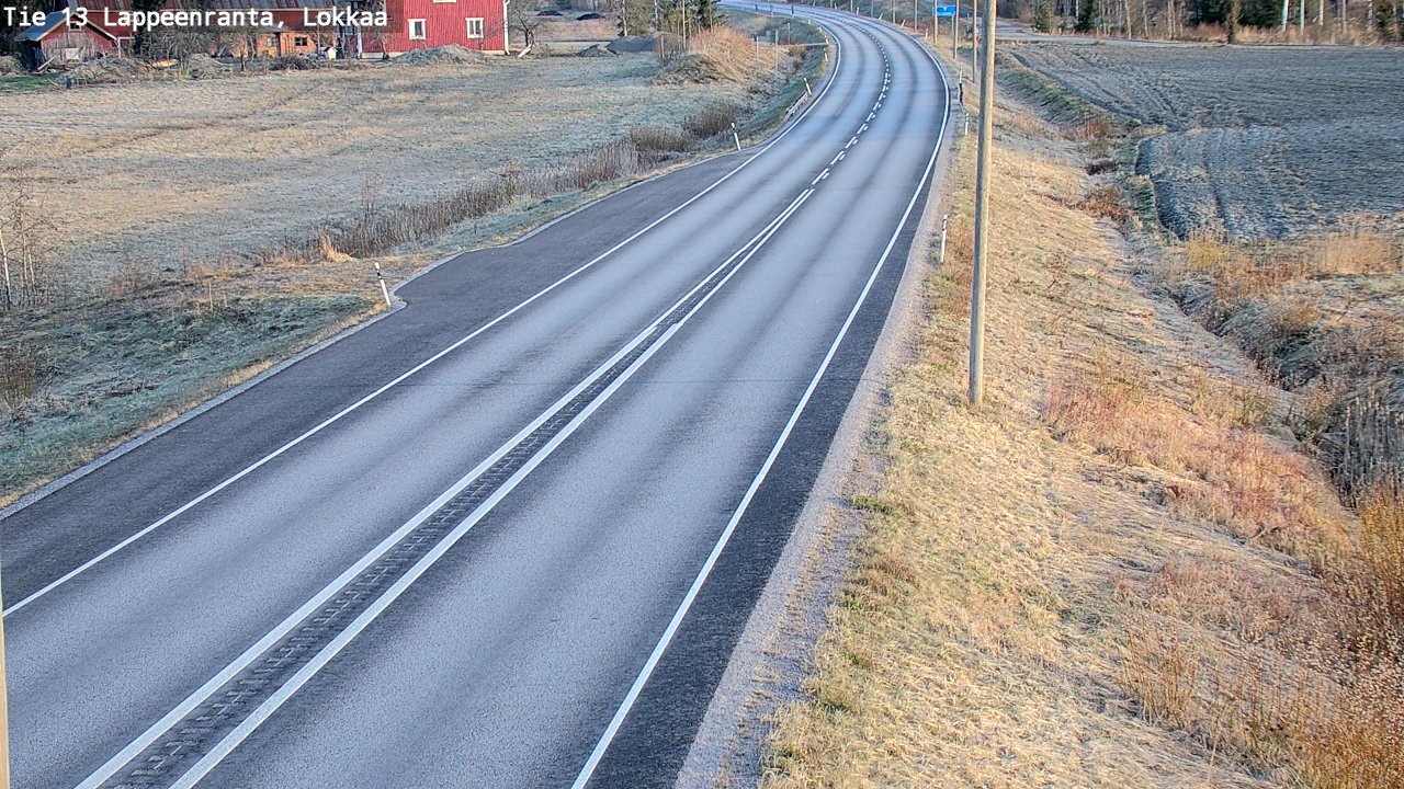 Weather Camera Image Road 13 Lokkaa straight, Lappeenranta, Etelä-Karjala