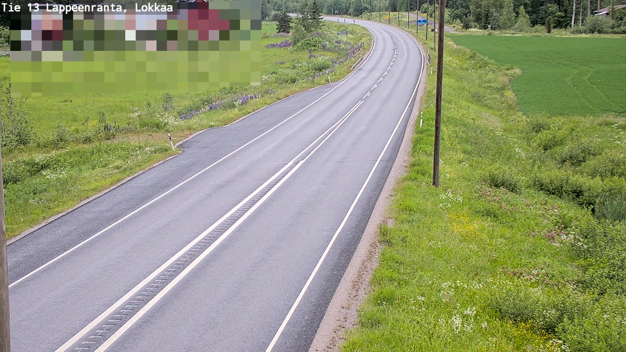 Weather Camera Image Väg 13 Lokkaa rakan, Lappeenranta, Etelä-Karjala