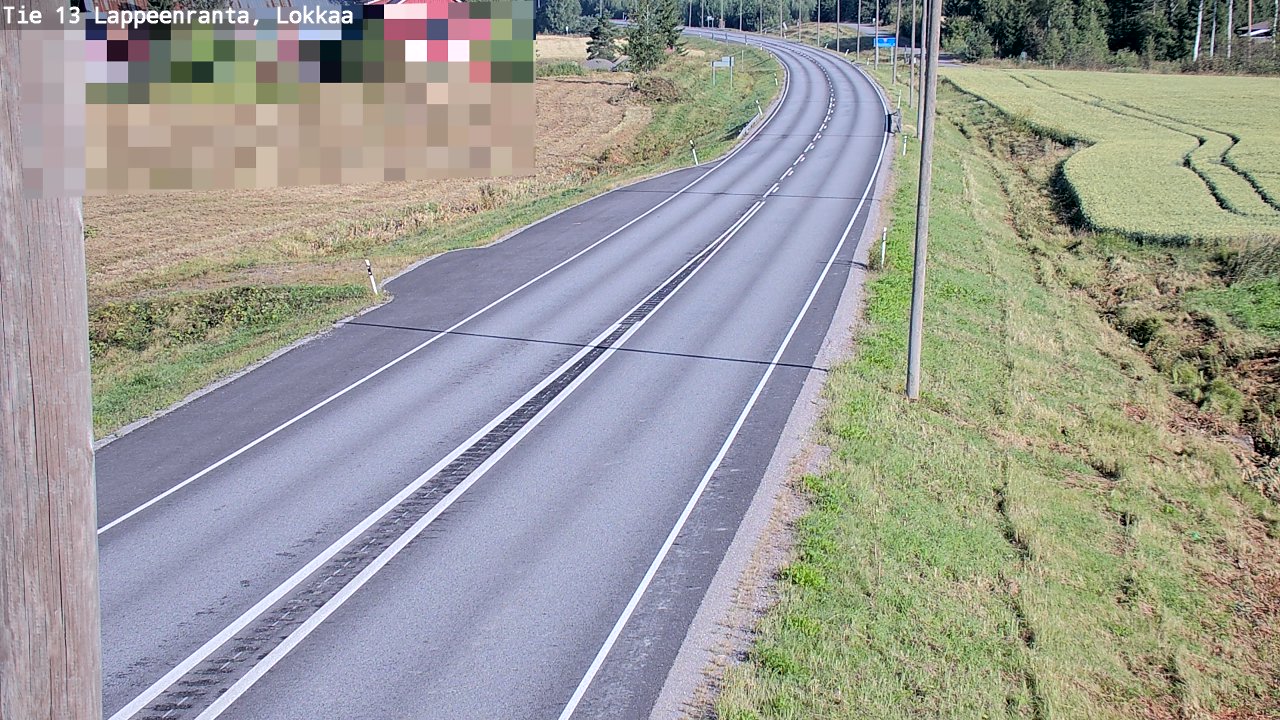 Weather Camera Image Road 13 Lokkaa straight, Lappeenranta, Etelä-Karjala