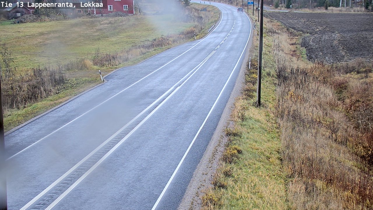 Weather Camera Image Road 13 Lokkaa straight, Lappeenranta, Etelä-Karjala