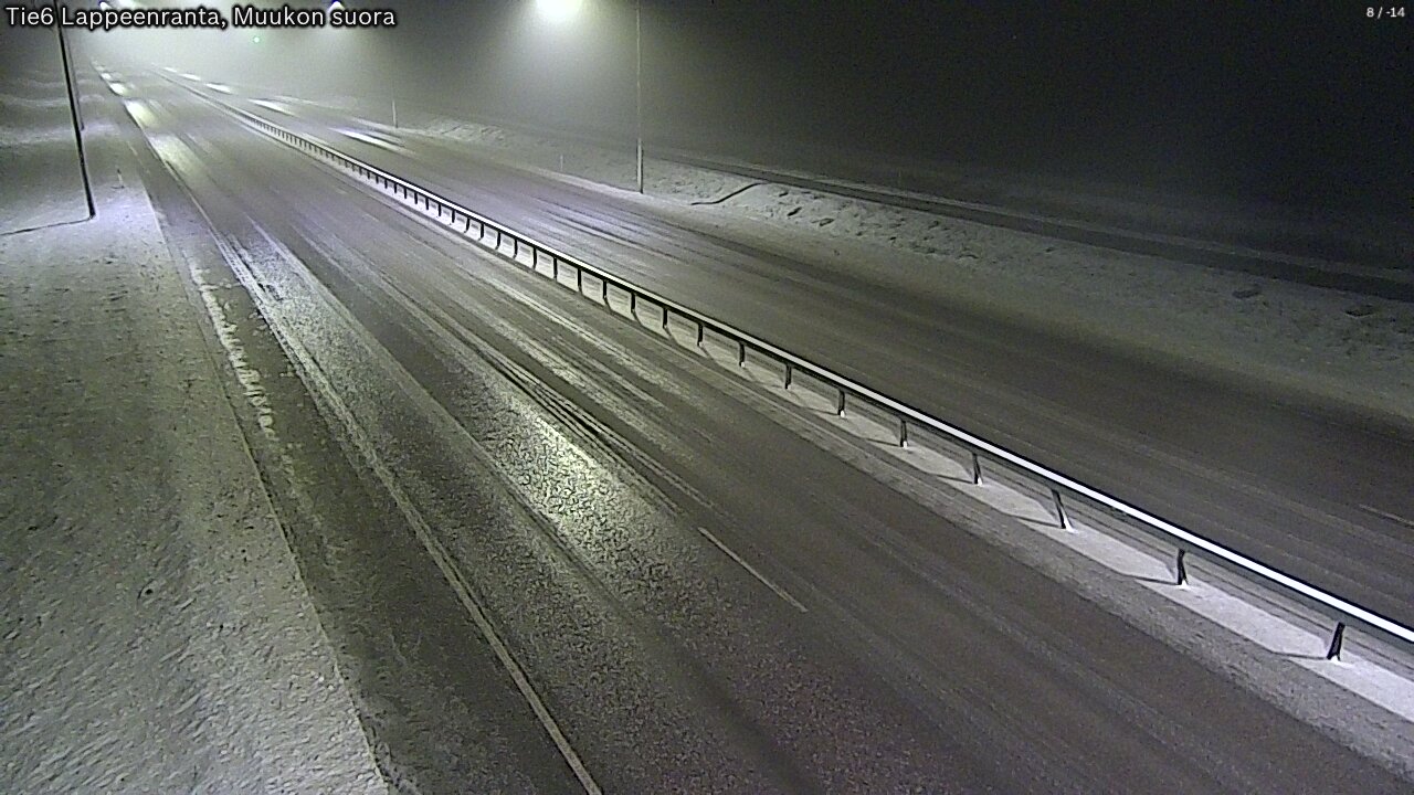 Weather Camera Image Road 6 Lappeenranta, Muukko straight, Lappeenranta, Etelä-Karjala