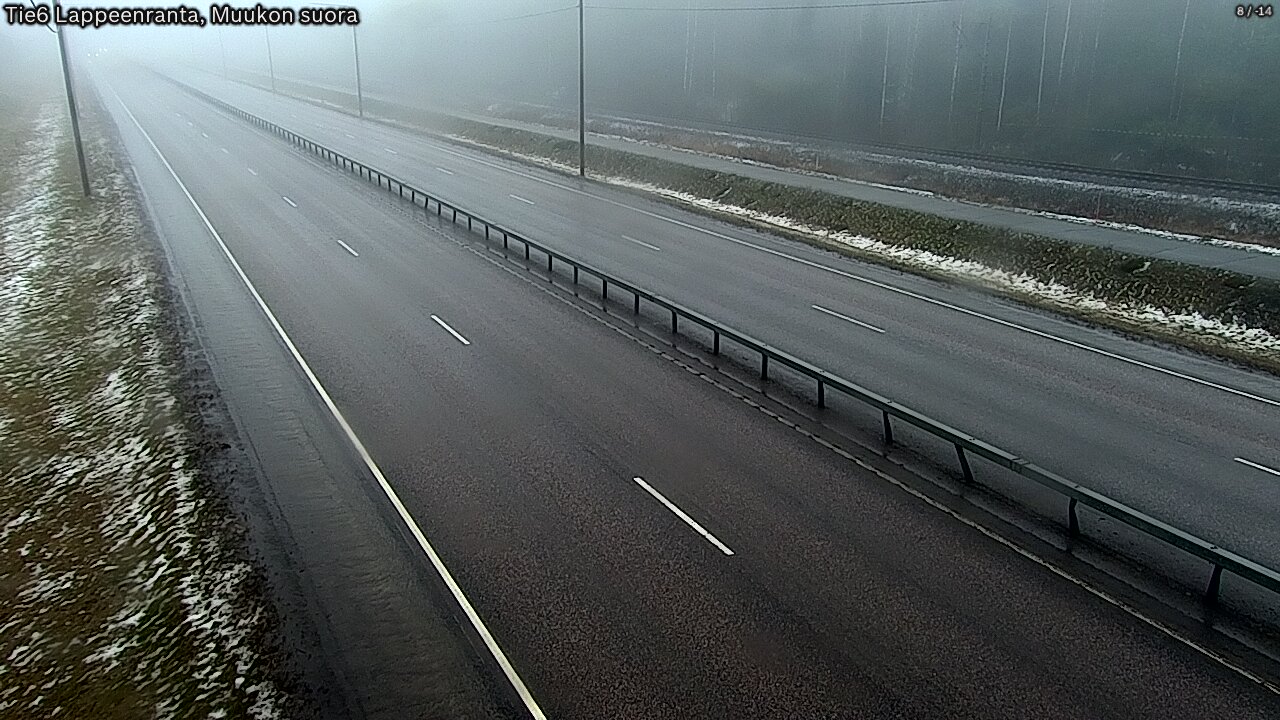 Weather Camera Image Road 6 Lappeenranta, Muukko straight, Lappeenranta, Etelä-Karjala