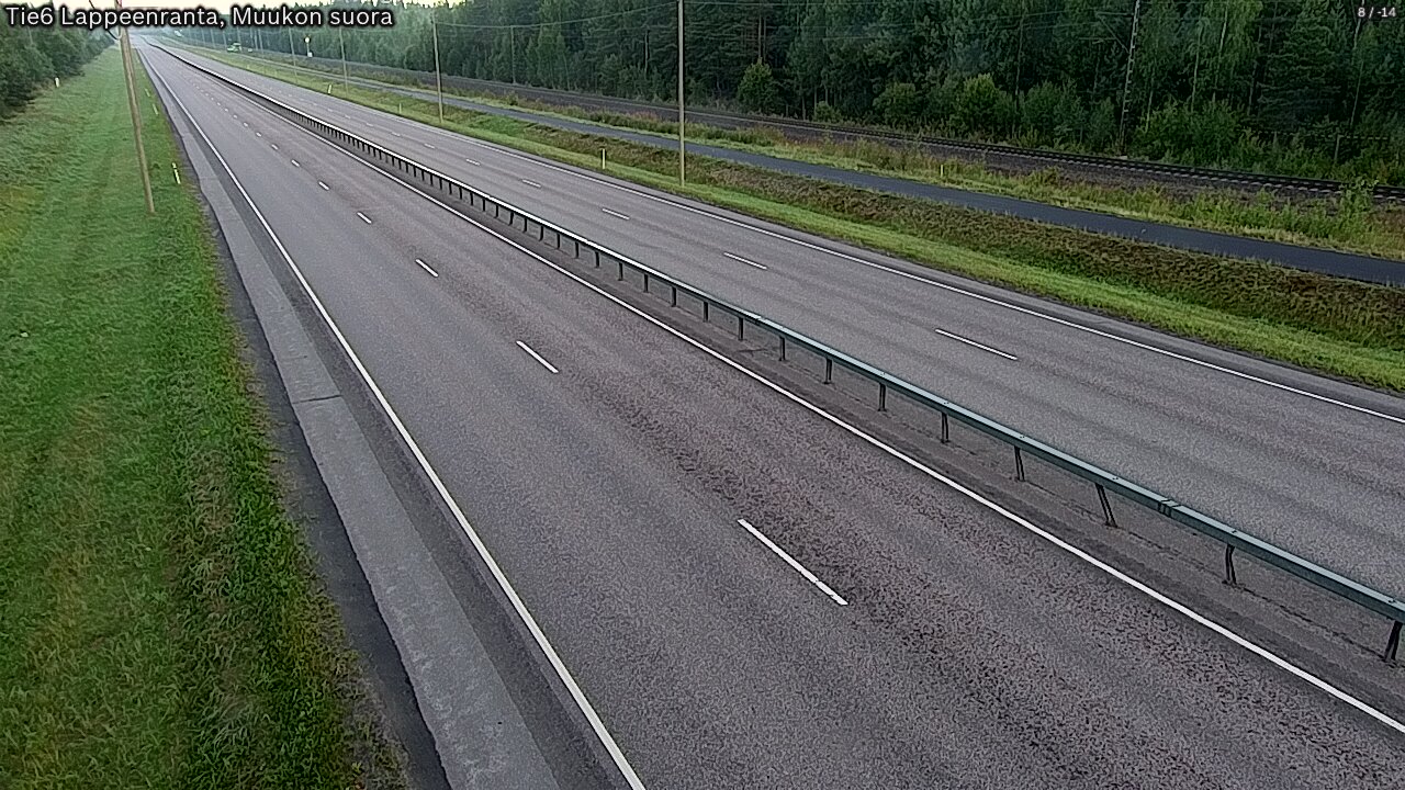 Weather Camera Image Road 6 Lappeenranta, Muukko straight, Lappeenranta, Etelä-Karjala