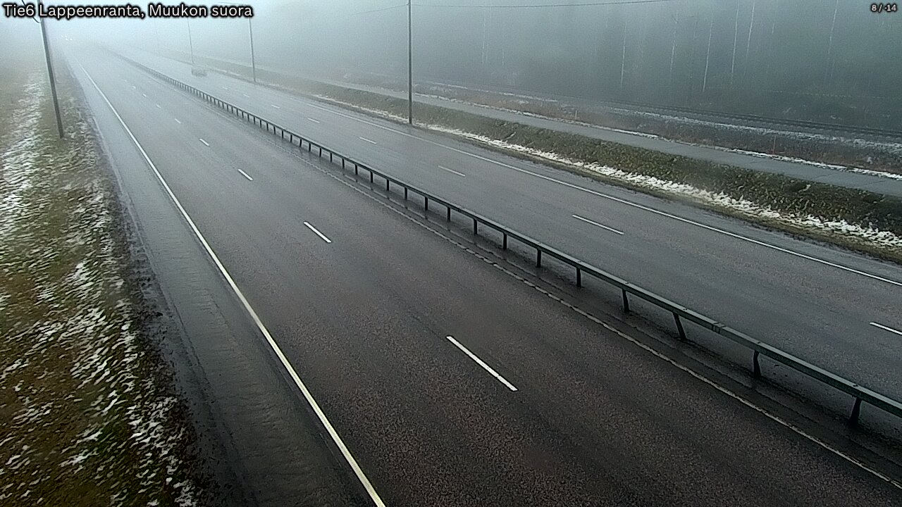 Weather Camera Image Road 6 Lappeenranta, Muukko straight, Lappeenranta, Etelä-Karjala