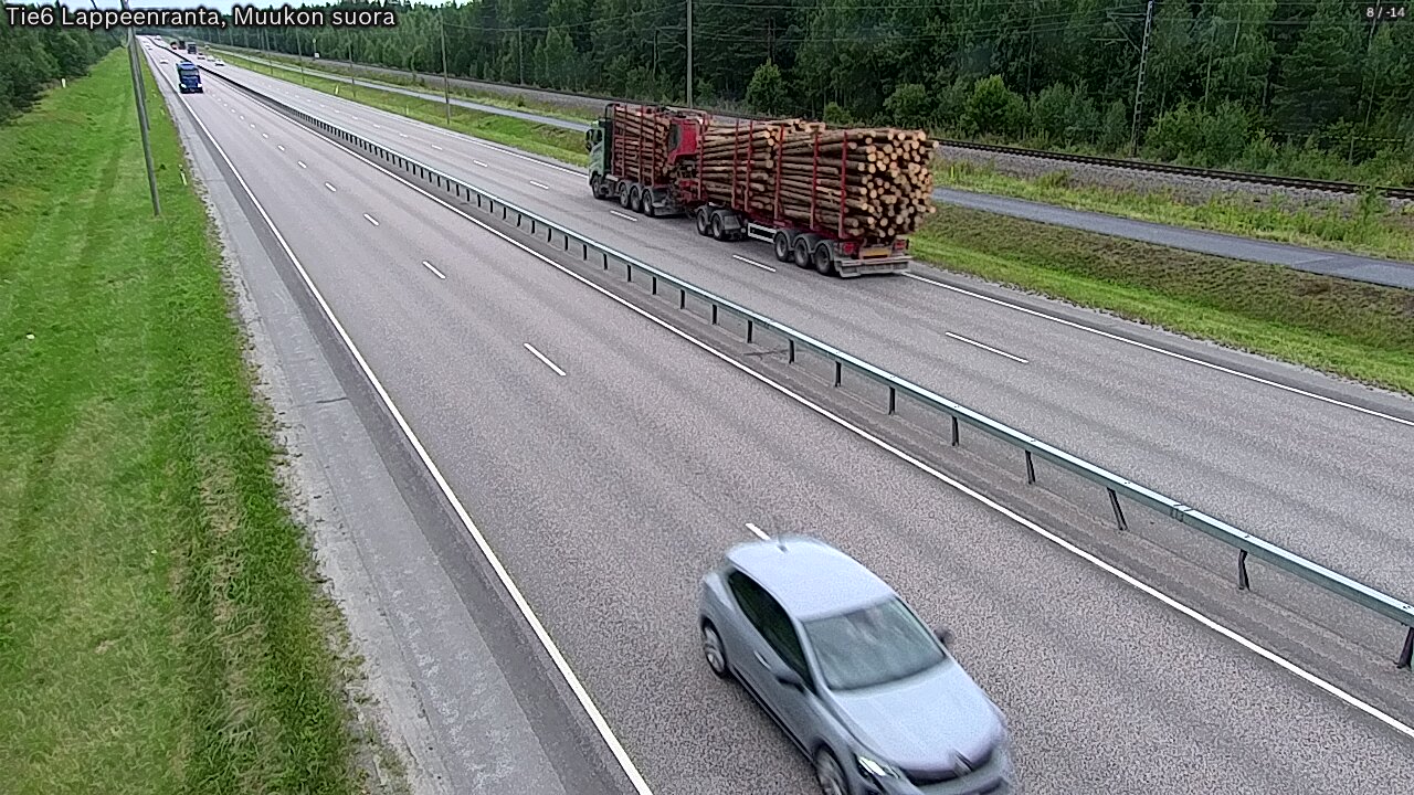 Weather Camera Image Road 6 Lappeenranta, Muukko straight, Lappeenranta, Etelä-Karjala