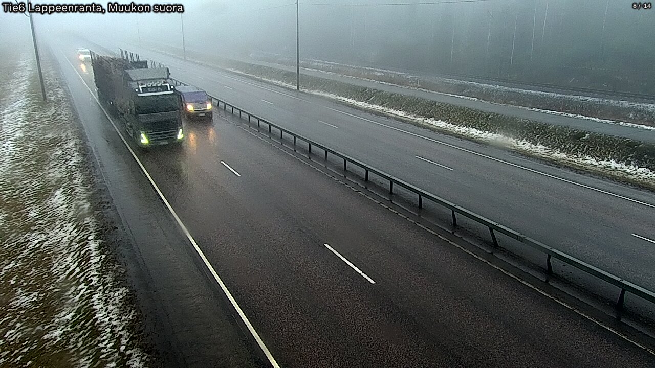 Weather Camera Image Road 6 Lappeenranta, Muukko straight, Lappeenranta, Etelä-Karjala