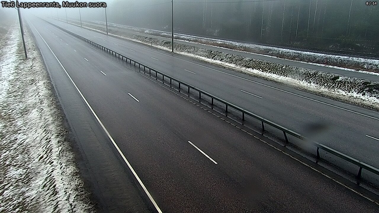Weather Camera Image Road 6 Lappeenranta, Muukko straight, Lappeenranta, Etelä-Karjala