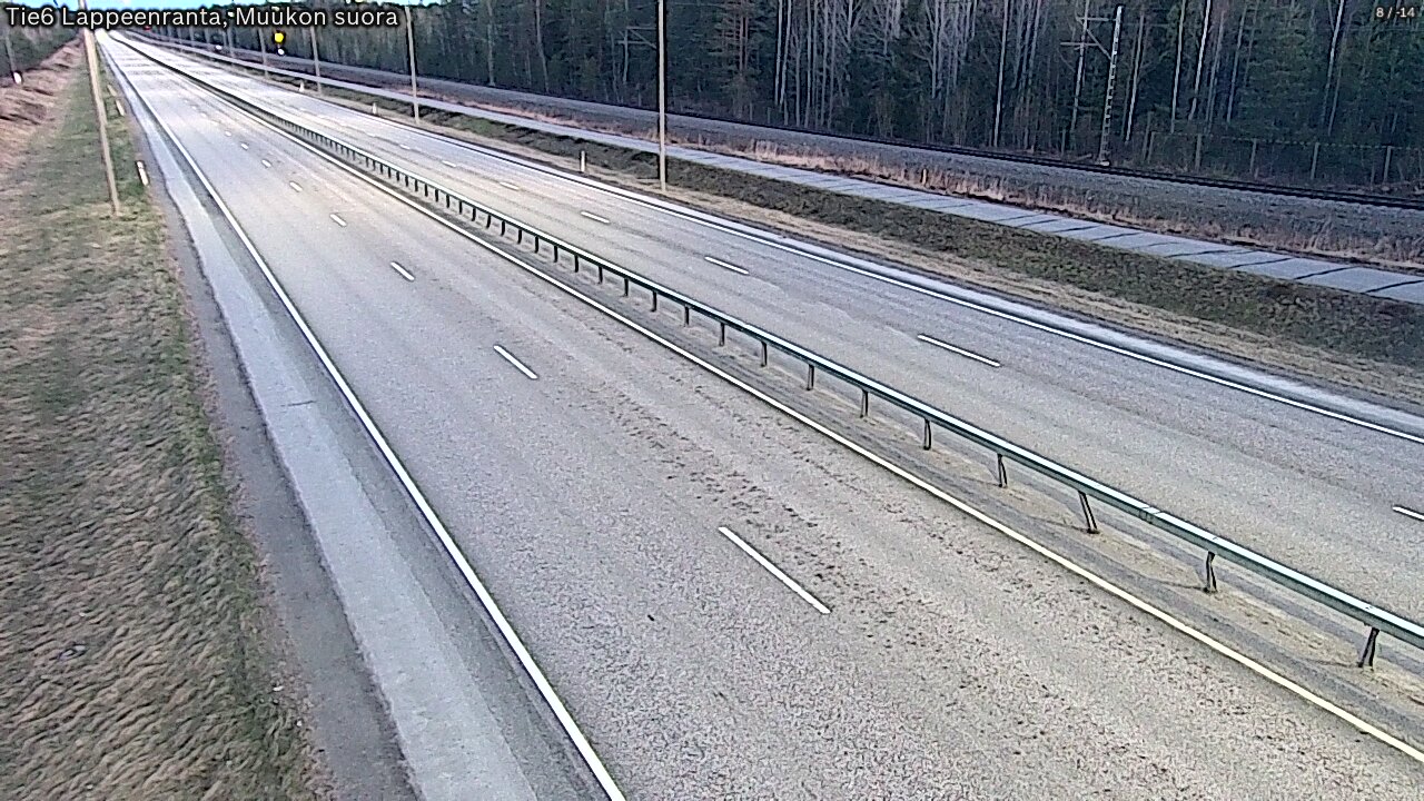 Weather Camera Image Road 6 Lappeenranta, Muukko straight, Lappeenranta, Etelä-Karjala