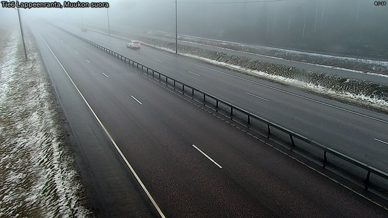 Weather Camera Image Road 6 Lappeenranta, Muukko straight, Lappeenranta, Etelä-Karjala