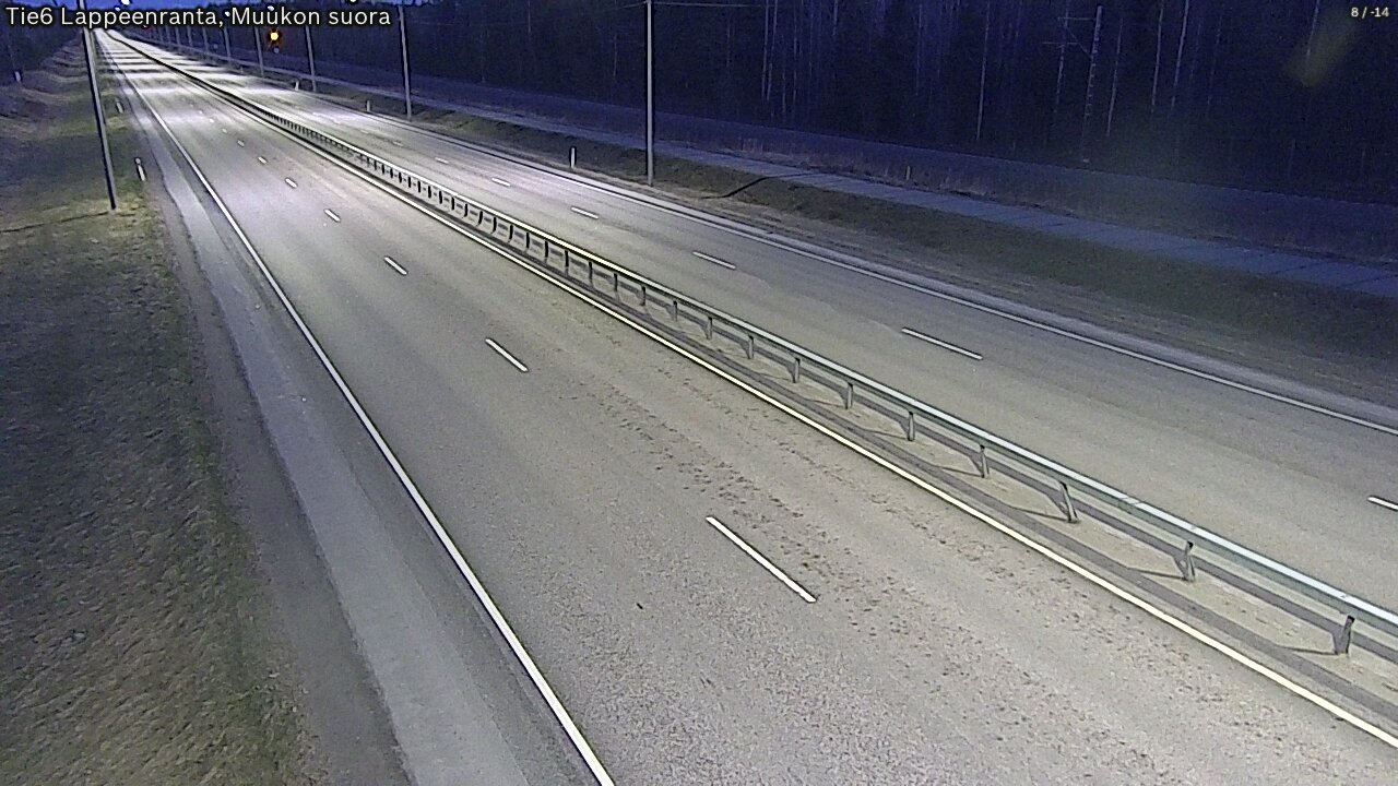 Weather Camera Image Road 6 Lappeenranta, Muukko straight, Lappeenranta, Etelä-Karjala