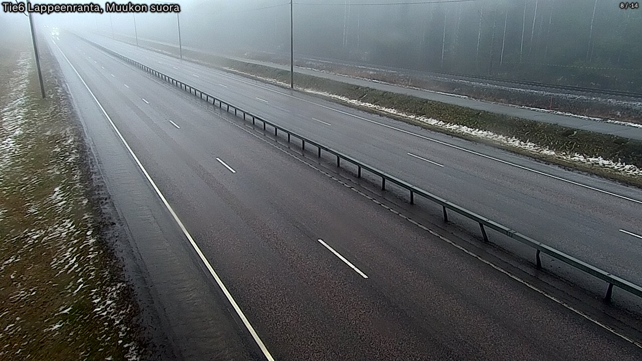 Weather Camera Image Road 6 Lappeenranta, Muukko straight, Lappeenranta, Etelä-Karjala