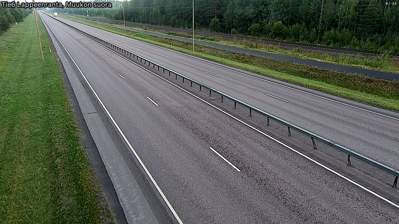 Weather Camera Image Road 6 Lappeenranta, Muukko straight, Lappeenranta, Etelä-Karjala