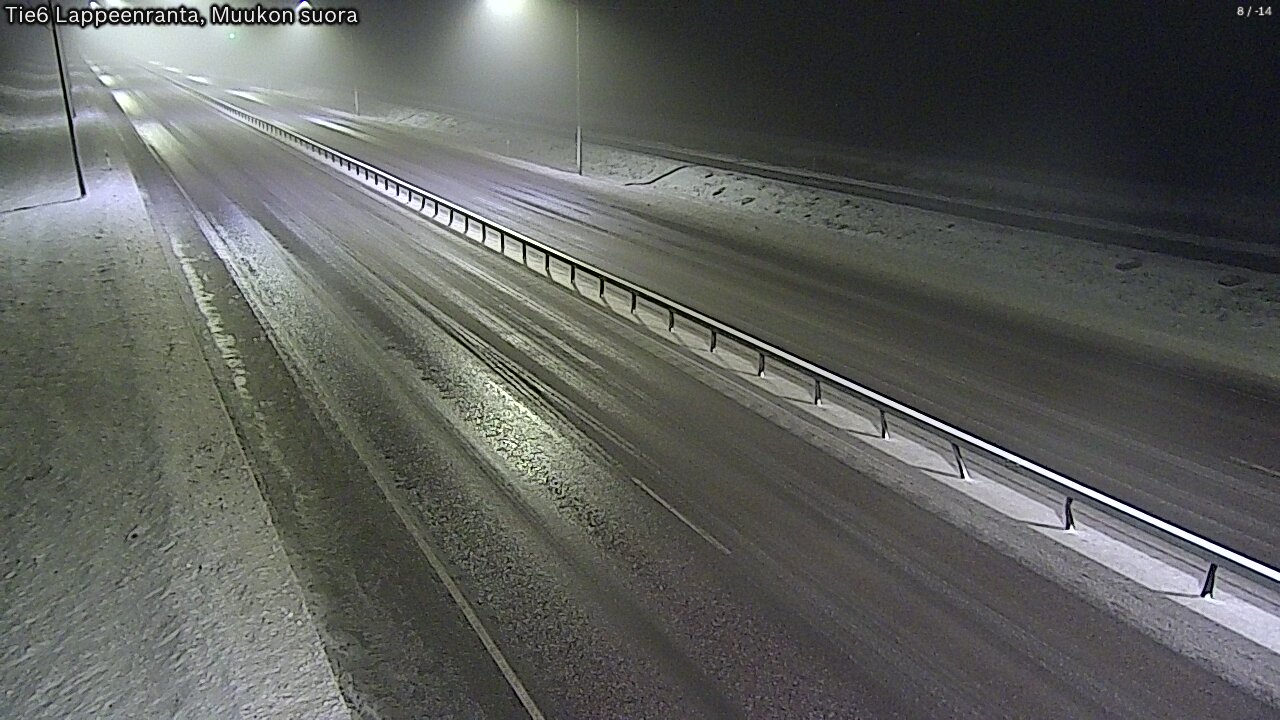 Weather Camera Image Road 6 Lappeenranta, Muukko straight, Lappeenranta, Etelä-Karjala