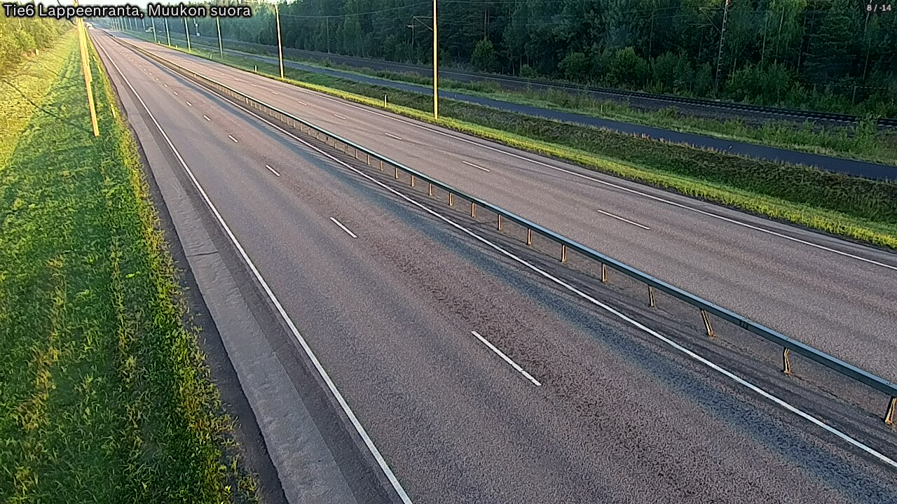 Weather Camera Image Road 6 Lappeenranta, Muukko straight, Lappeenranta, Etelä-Karjala