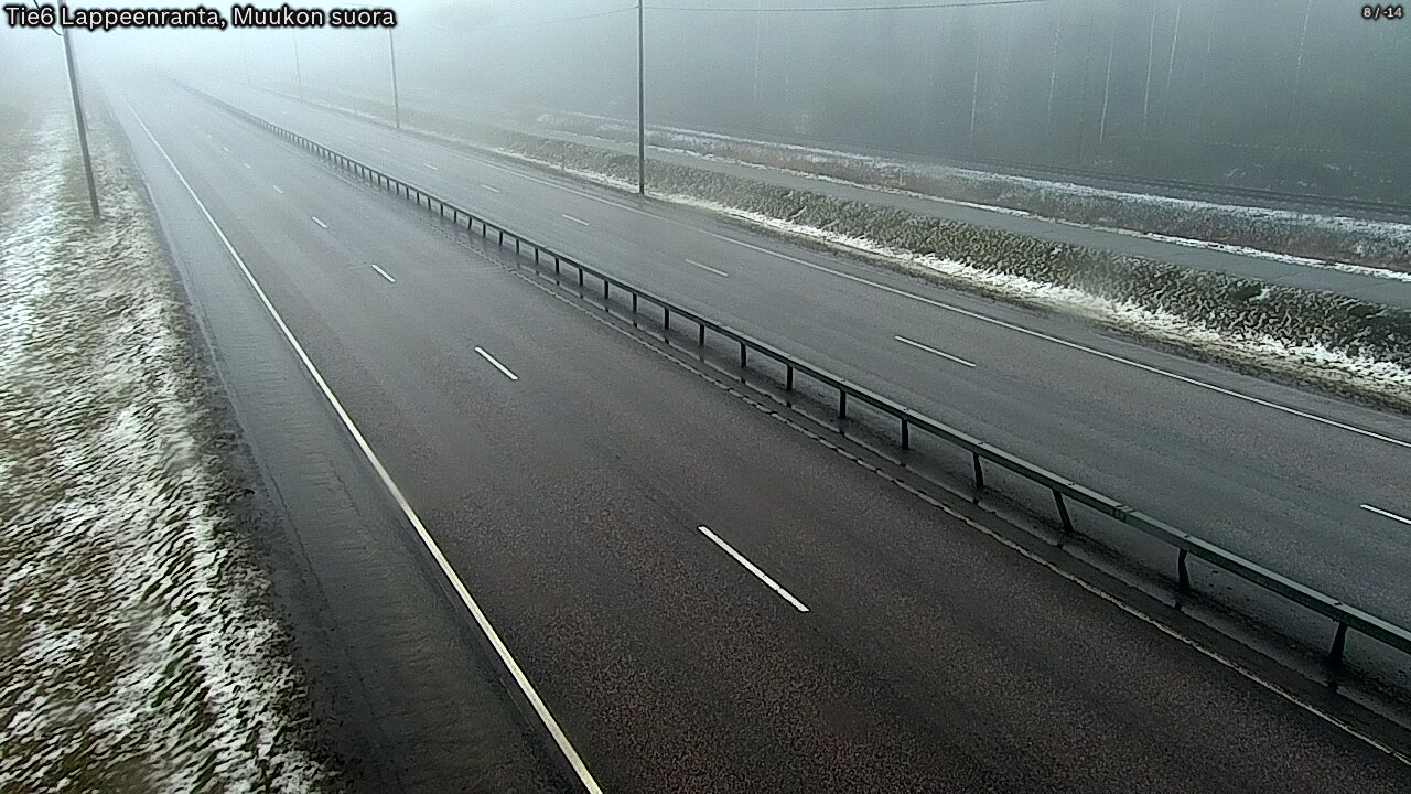 Weather Camera Image Road 6 Lappeenranta, Muukko straight, Lappeenranta, Etelä-Karjala