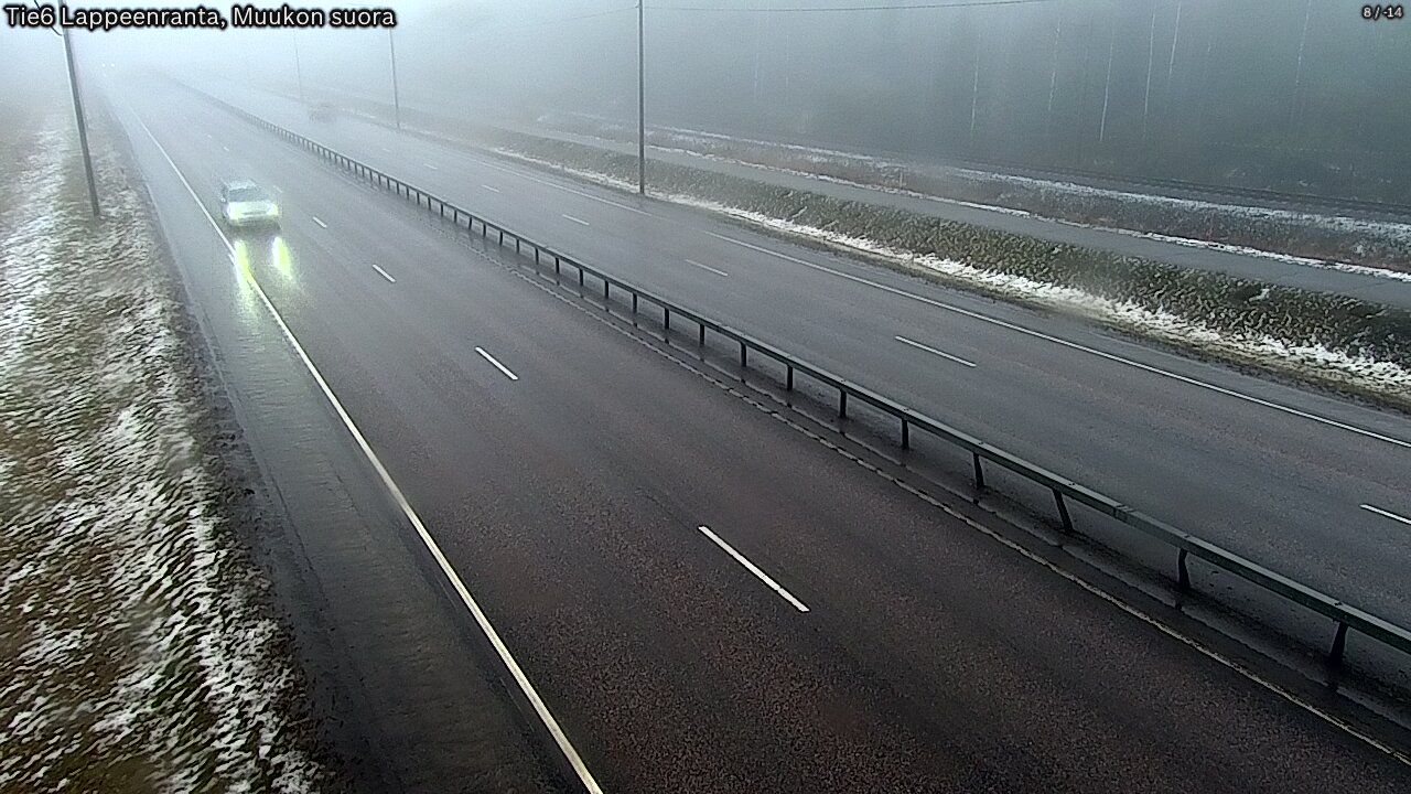 Weather Camera Image Road 6 Lappeenranta, Muukko straight, Lappeenranta, Etelä-Karjala