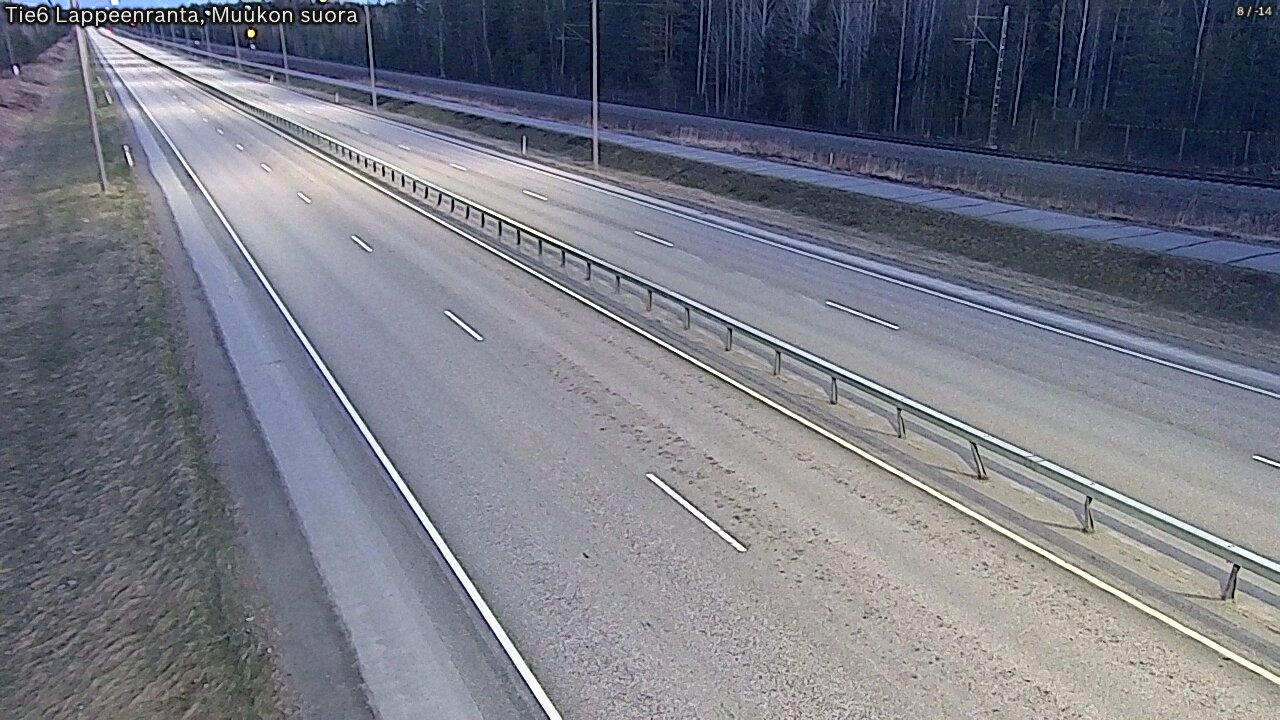 Weather Camera Image Road 6 Lappeenranta, Muukko straight, Lappeenranta, Etelä-Karjala