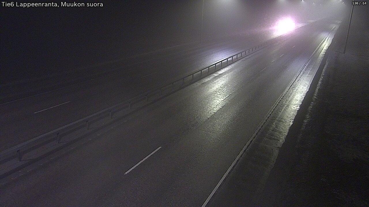 Weather Camera Image Road 6 Lappeenranta, Muukko straight, Lappeenranta, Etelä-Karjala