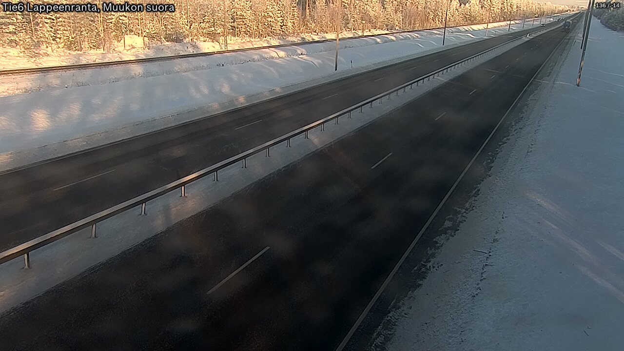 Weather Camera Image Road 6 Lappeenranta, Muukko straight, Lappeenranta, Etelä-Karjala