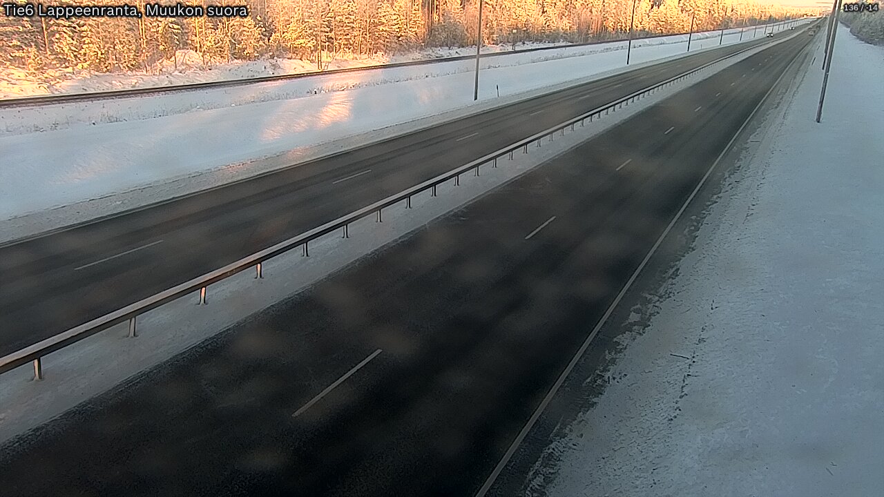 Weather Camera Image Road 6 Lappeenranta, Muukko straight, Lappeenranta, Etelä-Karjala