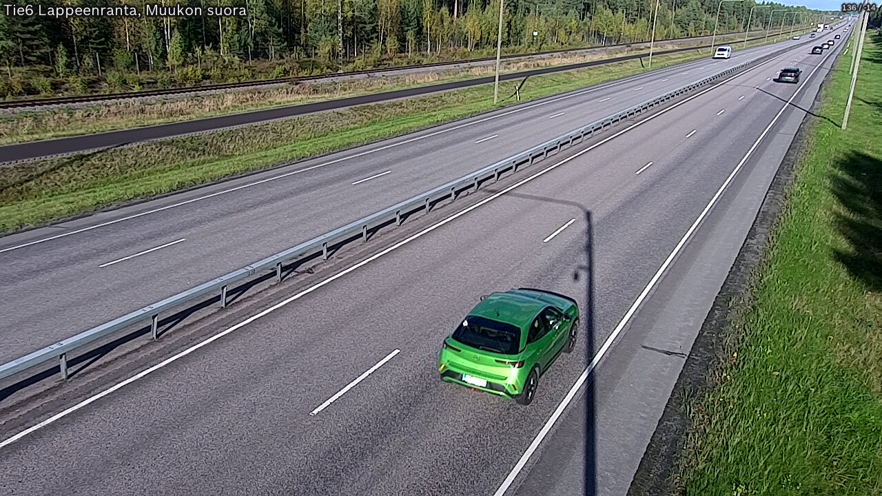 Weather Camera Image Road 6 Lappeenranta, Muukko straight, Lappeenranta, Etelä-Karjala