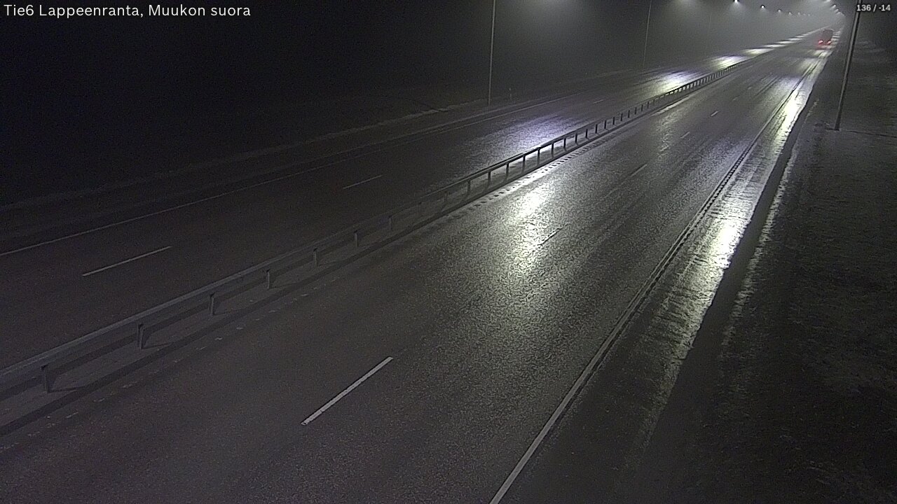 Weather Camera Image Road 6 Lappeenranta, Muukko straight, Lappeenranta, Etelä-Karjala