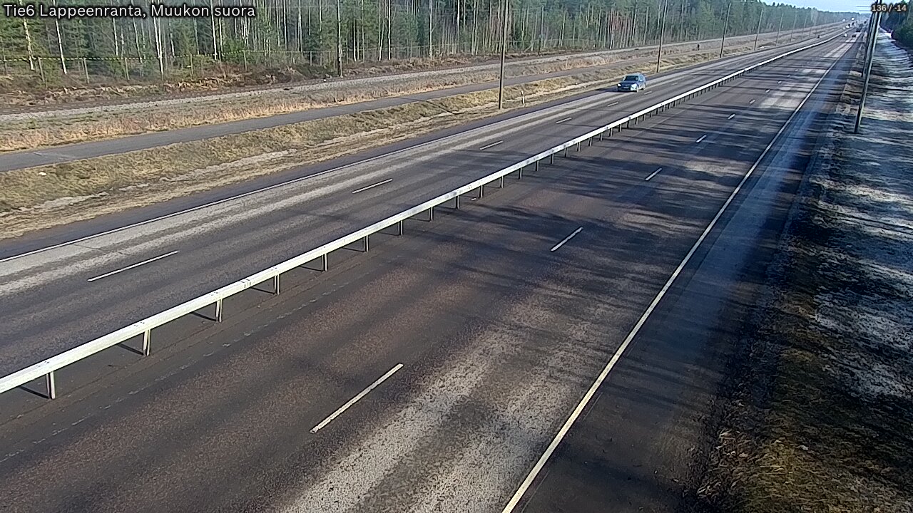 Weather Camera Image Road 6 Lappeenranta, Muukko straight, Lappeenranta, Etelä-Karjala