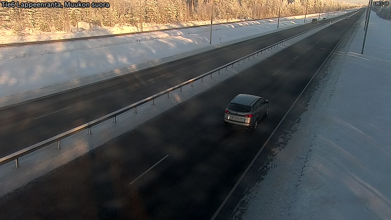 Weather Camera Image Road 6 Lappeenranta, Muukko straight, Lappeenranta, Etelä-Karjala